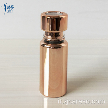 Flacone in PETG in oro rosa da 15 ml con pompa airless